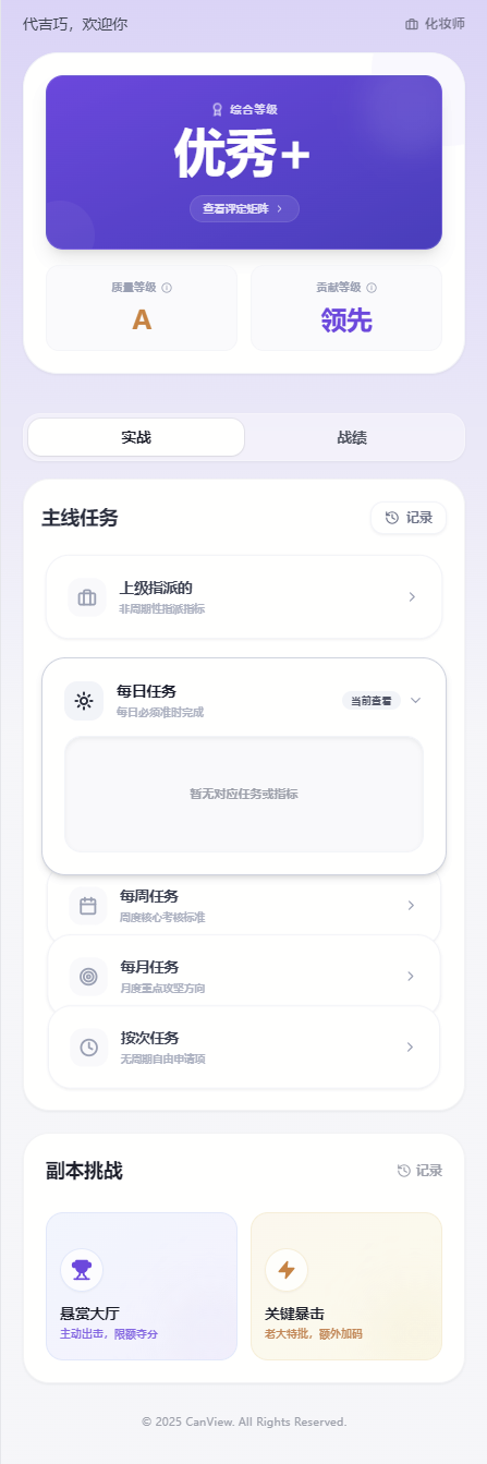可观绩效任务看板